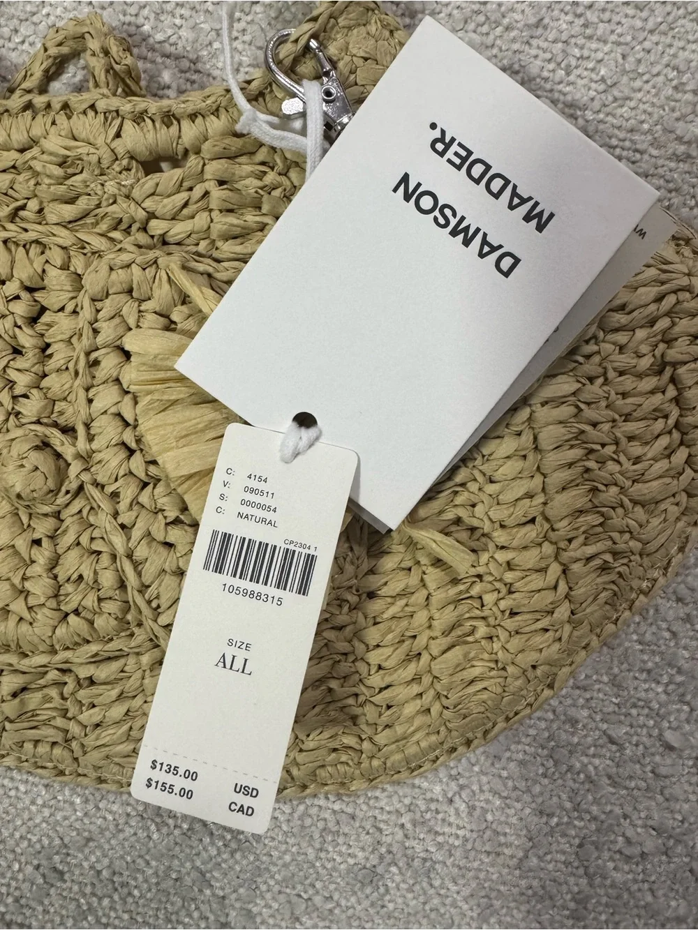 Anthropologie Fish Raffia Tote Bag NWT Woven Beach Purse - Picture 5 of 6